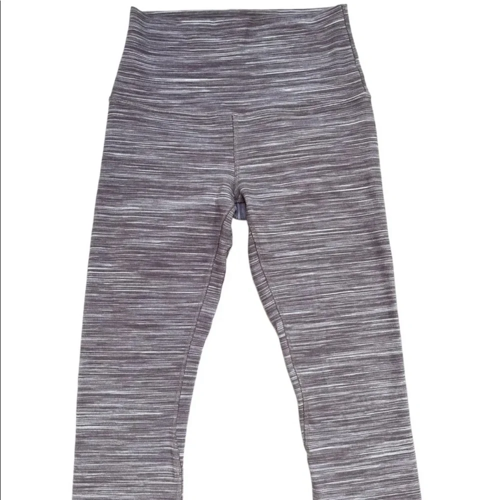 Lululemon Align Crop 21” Mini Space Dye Herringbone Jacquad Blk Cherry White 4